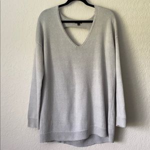 Express Gray Oversized Sweater Ripped Back | Med.